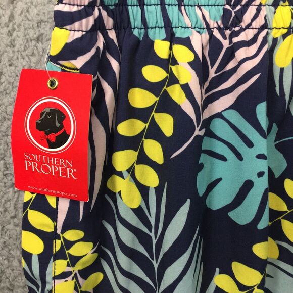 NWT Southern Proper Swim Trunks Shorts XXL Palms Lined Mens 2XL Navy  Hawaiian - Picture 2 of 12